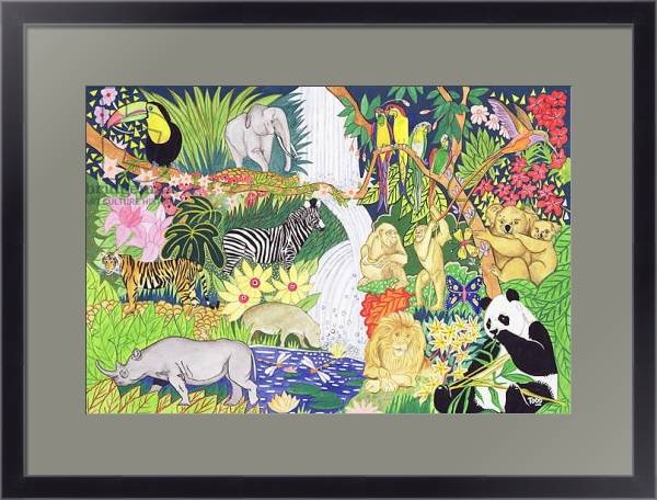 Постер Jungle Animals с типом исполнения Под стеклом в багетной раме 221-01
