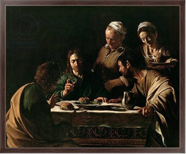 Постер Supper at Emmaus, 1606 с типом исполнения На холсте в раме в багетной раме 221-02