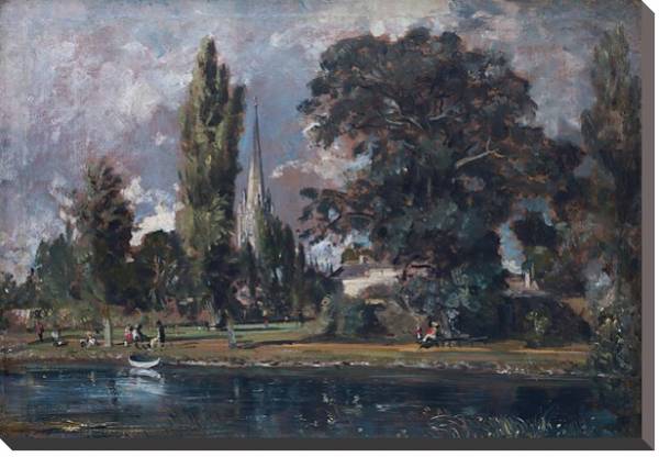 Постер Salisbury Cathedral and Leadenhall from the River Avon с типом исполнения На холсте без рамы