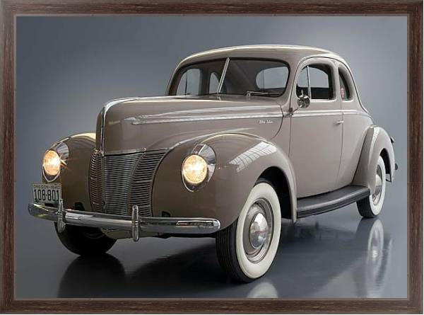 Постер Ford Model 01A Deluxe 5-Window Coupe '1940 с типом исполнения На холсте в раме в багетной раме 221-02