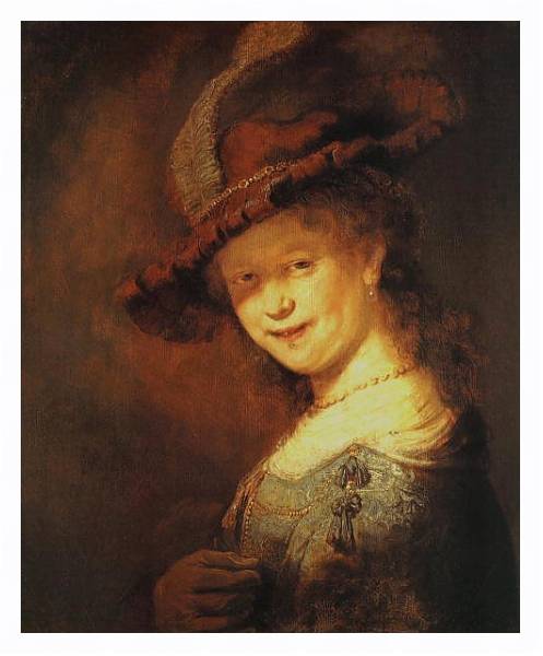 Постер Портрет Саскии ван Эйленбург с типом исполнения На холсте в раме в багетной раме 221-03