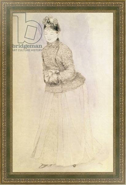 Постер Woman with a Muff, 1883-84 с типом исполнения На холсте в раме в багетной раме 484.M48.640
