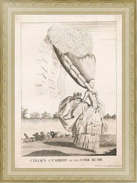 Постер История женской прически 17 с типом исполнения Акварель в раме в багетной раме 484.M48.725