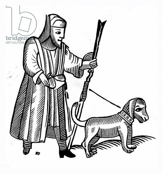 Постер Pilgrim with a dog с типом исполнения На холсте в раме в багетной раме 221-03