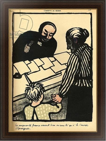 Постер A woman and child hand over their savings to the priest, 1902 с типом исполнения На холсте в раме в багетной раме 1.023.151
