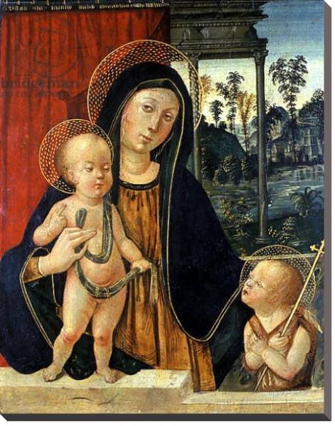 Постер Madonna and Child with a young John the Baptist, c.1500 с типом исполнения На холсте без рамы