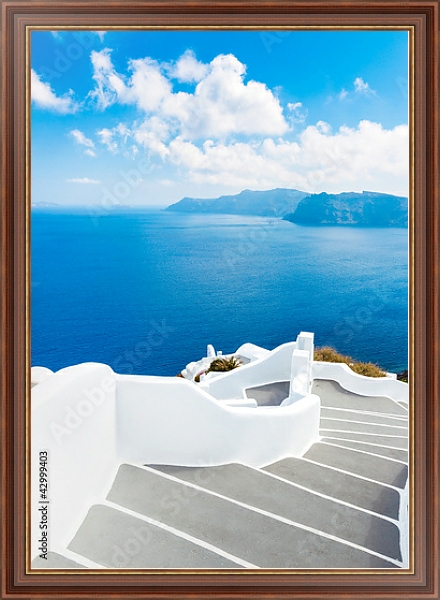 Постер Греция, Санторини 3 с типом исполнения На холсте в раме в багетной раме 35-M719P-83