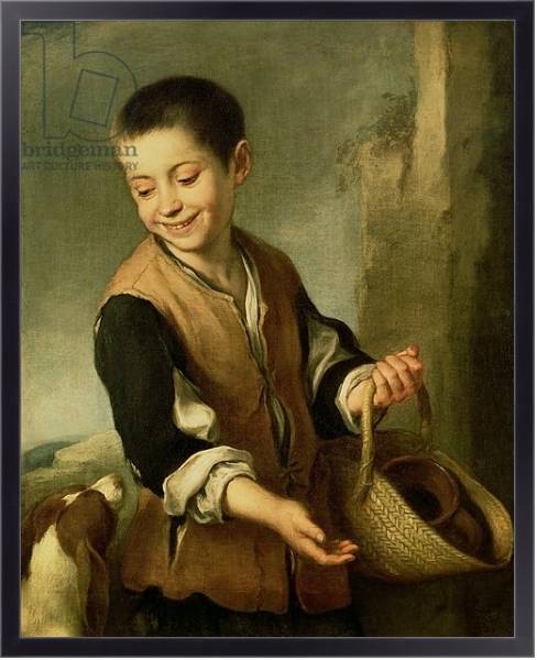 Постер Boy with a Dog, c.1650 с типом исполнения На холсте в раме в багетной раме 221-01