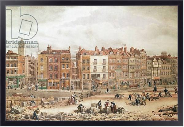 Постер A view of High Street Southwark being the Ancient Roadway с типом исполнения На холсте в раме в багетной раме 221-01