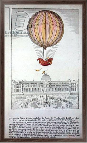 Постер The Flight of Jacques Charles and Nicholas Robert from the Jardin des Tuileries, 1st December, 1783 с типом исполнения На холсте в раме в багетной раме 221-02
