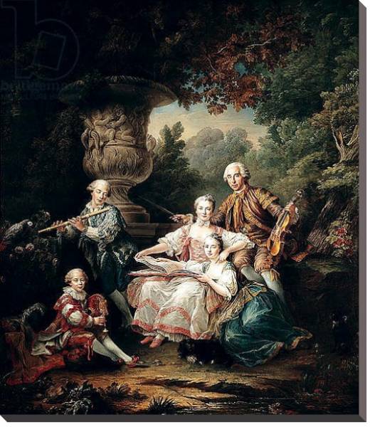 Постер Louis du Bouchet Marquis de Sourches and his Family, 1750 с типом исполнения На холсте без рамы