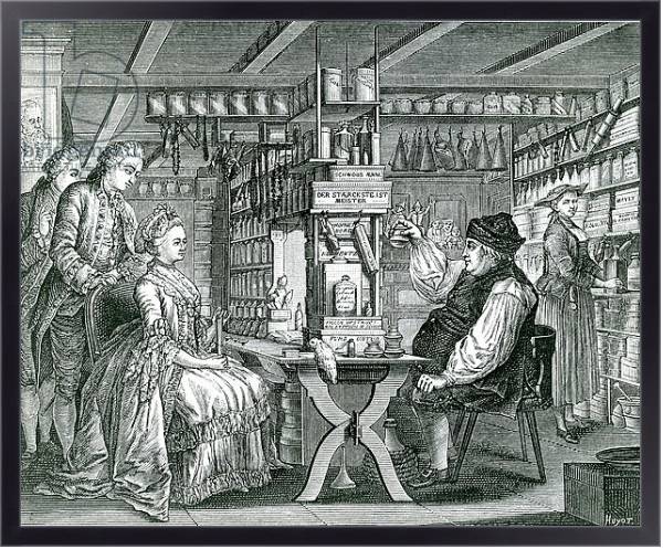 Постер La Pharmacie Rustique, print made by Bartolomaus Hubner, 1774 с типом исполнения На холсте в раме в багетной раме 221-01
