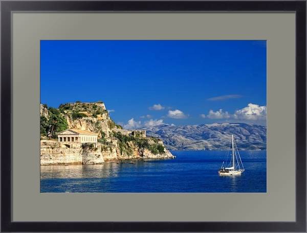 Постер Остров Корфу. Греция с типом исполнения Под стеклом в багетной раме 221-01
