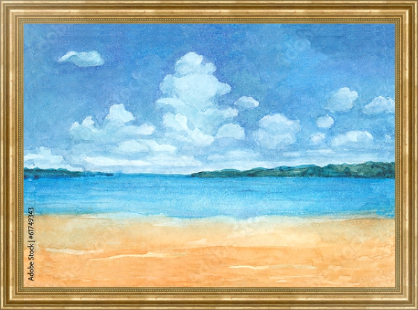 Постер Тропический пляж 1 с типом исполнения На холсте в раме в багетной раме NA033.1.051