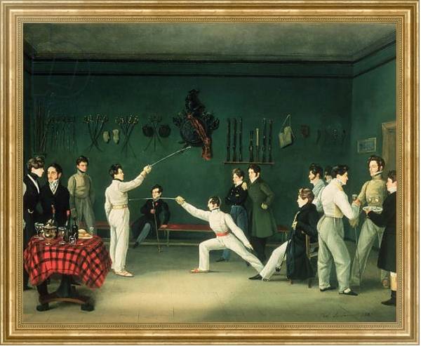 Постер A Fencing Scene, 1827 с типом исполнения На холсте в раме в багетной раме NA033.1.051