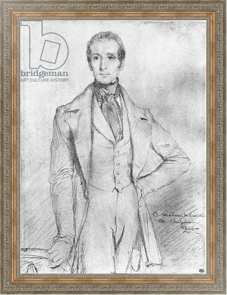 Постер Portrait of Alphonse de Lamartine, 1844 с типом исполнения На холсте в раме в багетной раме 484.M48.310