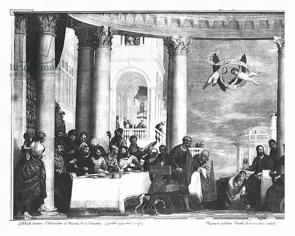 Постер The Meal at the House of Simon the Pharisee, detail of the left hand side, 1570 с типом исполнения На холсте в раме в багетной раме 221-03