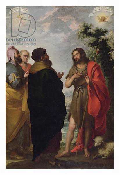 Постер St. John the Baptist with the Scribes and Pharisees, c.1655 с типом исполнения На холсте в раме в багетной раме 221-03