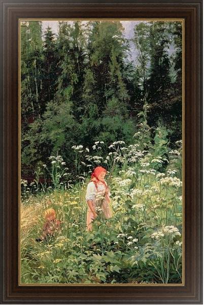 Постер Girl among the wild flowers, 1880 с типом исполнения На холсте в раме в багетной раме 1.023.151