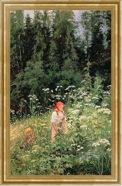 Постер Girl among the wild flowers, 1880 с типом исполнения На холсте в раме в багетной раме NA033.1.051