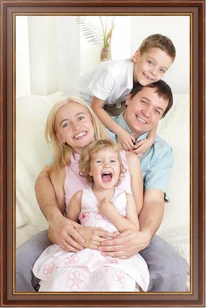 Постер Счастливая семья с типом исполнения На холсте в раме в багетной раме 35-M719P-83