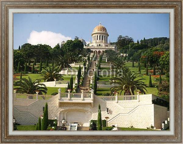 Постер Лестница к храму на горе, Израиль с типом исполнения На холсте в раме в багетной раме 595.M52.330