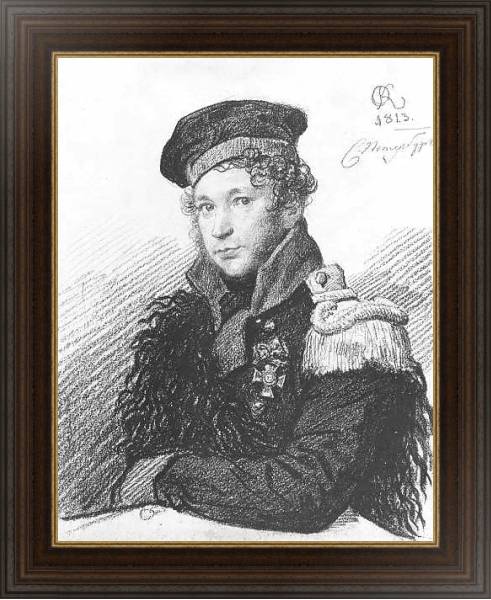 Постер Портрет А.Р.Томилова в форме ополченца. 1813 с типом исполнения На холсте в раме в багетной раме 1.023.151