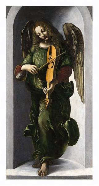 Постер Ангел в зеленом со скрипкой с типом исполнения На холсте в раме в багетной раме 221-03