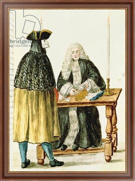 Постер A Magistrate Playing Cards with a Masked Man с типом исполнения На холсте в раме в багетной раме 35-M719P-83