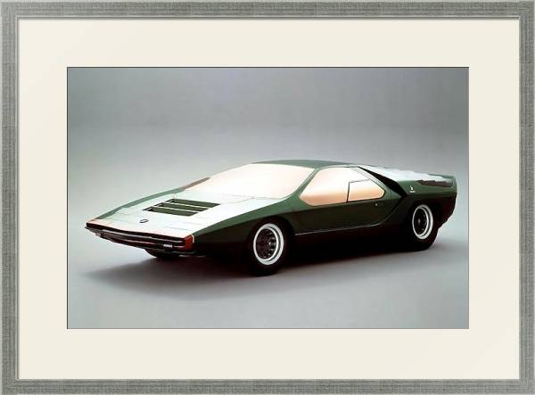 Постер Alfa Romeo Carabo '1968 дизайн Bertone с типом исполнения Под стеклом в багетной раме 1727.2510