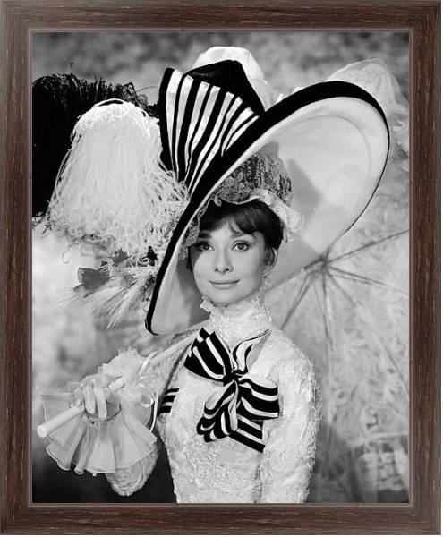 Постер Хепберн Одри 162 с типом исполнения На холсте в раме в багетной раме 221-02