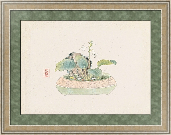 Постер Bonsai kabenzu, Pl.09 с типом исполнения Акварель в раме в багетной раме 485.M40.584