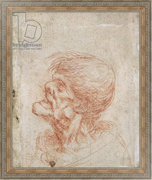 Постер Caricature Head Study of an Old Man, c.1500-05 с типом исполнения На холсте в раме в багетной раме 484.M48.310
