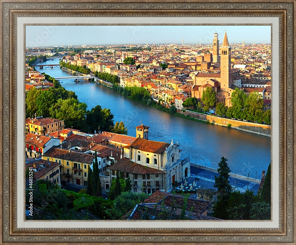 Постер Верона, Италия с типом исполнения На холсте в раме в багетной раме 595.M52.330
