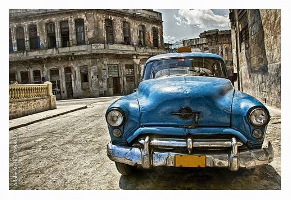 Постер Такси на Кубе с типом исполнения На холсте в раме в багетной раме 221-03