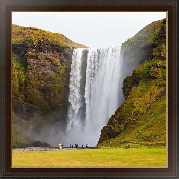 Постер Водопад  Скогафосс. Исландия 3 с типом исполнения На холсте в раме в багетной раме 1.023.151