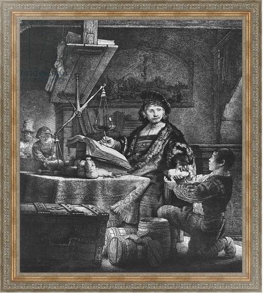 Постер Jan Uytenbogaert 'The Goldweigher', 1639 с типом исполнения На холсте в раме в багетной раме 484.M48.310