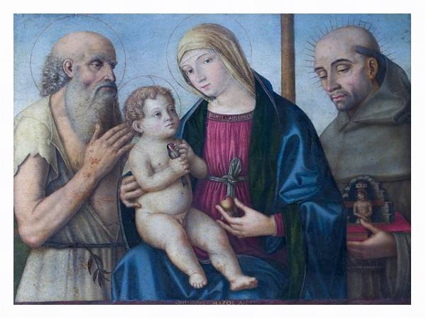 Постер Дева Мария с младенцем и Святыми 3 с типом исполнения На холсте в раме в багетной раме 221-03
