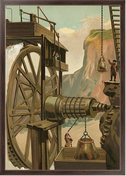 Постер Agricola directing the mines of Freyberg с типом исполнения На холсте в раме в багетной раме 221-02