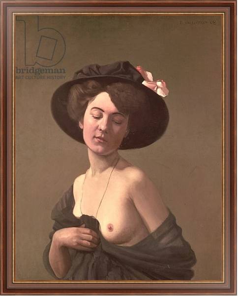 Постер Lady in a Hat, 1908 с типом исполнения На холсте в раме в багетной раме 35-M719P-83