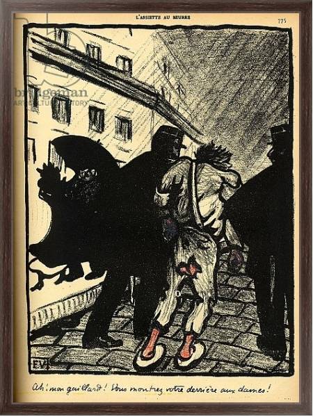 Постер Two policemen take away a tramp dressed in rags, from 'Crimes and Punishments', 1902 с типом исполнения На холсте в раме в багетной раме 221-02