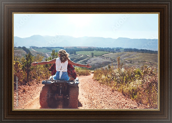 Постер Прогулка на квадроцикле с типом исполнения На холсте в раме в багетной раме 1.023.151