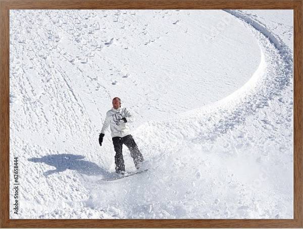 Постер Фрирайд на сноуборде с типом исполнения На холсте в раме в багетной раме 1727.4310