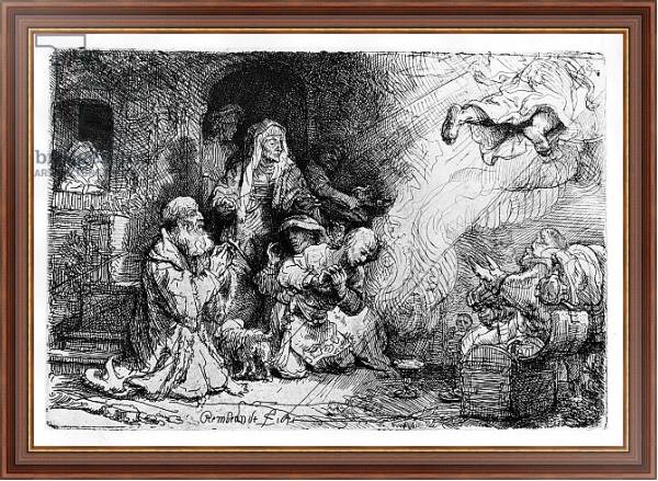 Постер The Angel departing the family of Tobias, 1641 с типом исполнения На холсте в раме в багетной раме 35-M719P-83