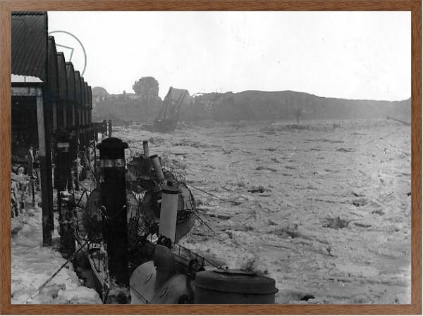 Постер The River Thames during 'The Great Freeze' of 1895 с типом исполнения На холсте в раме в багетной раме 1727.4310
