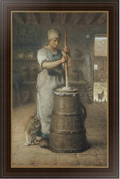 Постер Churning Butter, 1866-68 с типом исполнения На холсте в раме в багетной раме 1.023.151