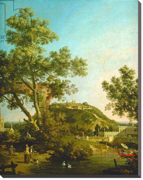 Постер English Landscape Capriccio with a Palace, 1754 с типом исполнения На холсте без рамы