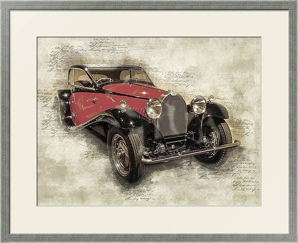 Постер bugatti, 1932 с типом исполнения Под стеклом в багетной раме 1727.2510