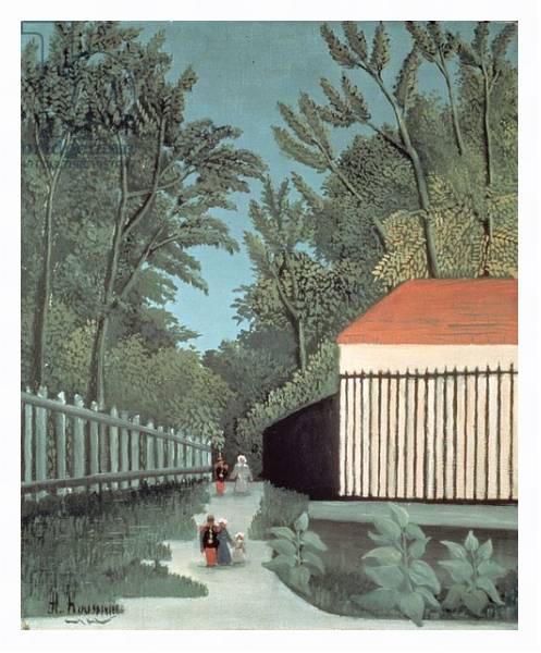 Постер Landscape in Montsouris Park with five figures, 1910 с типом исполнения На холсте в раме в багетной раме 221-03