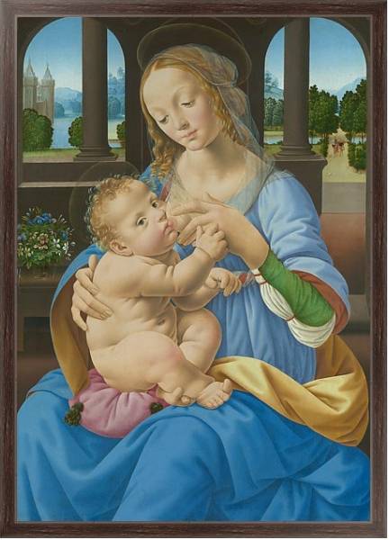 Постер Дева Мария с младенцем 11 с типом исполнения На холсте в раме в багетной раме 221-02